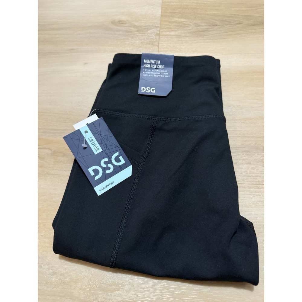 NWT DSG Momentum Black High Rise Crop Leggings Women's Size Small Cropped New